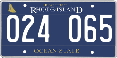 RI license plate 024065