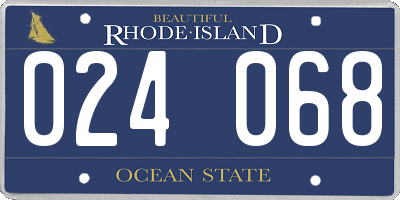 RI license plate 024068