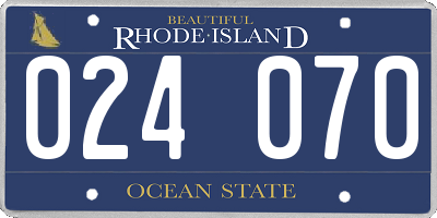 RI license plate 024070