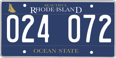 RI license plate 024072