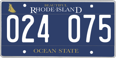 RI license plate 024075