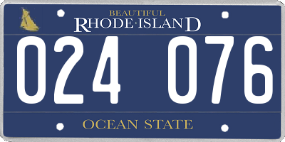 RI license plate 024076