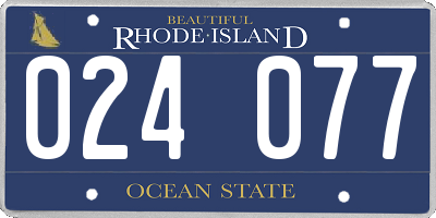 RI license plate 024077