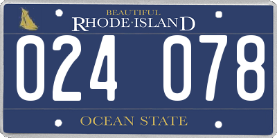 RI license plate 024078