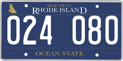 RI license plate 024080
