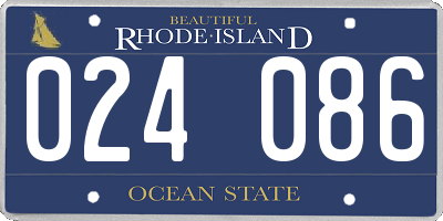 RI license plate 024086