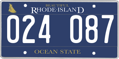 RI license plate 024087