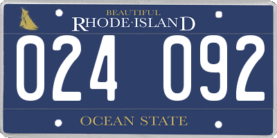 RI license plate 024092