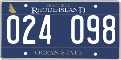 RI license plate 024098