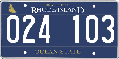 RI license plate 024103