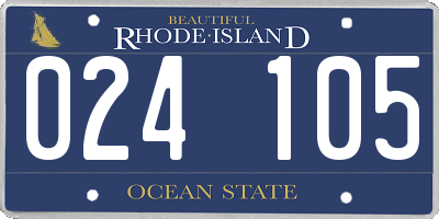 RI license plate 024105