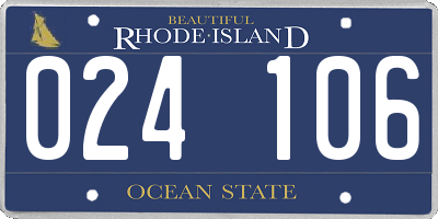 RI license plate 024106