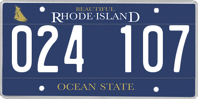 RI license plate 024107