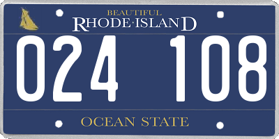 RI license plate 024108