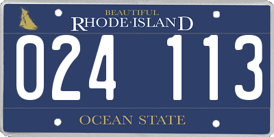 RI license plate 024113