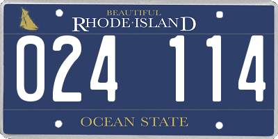 RI license plate 024114