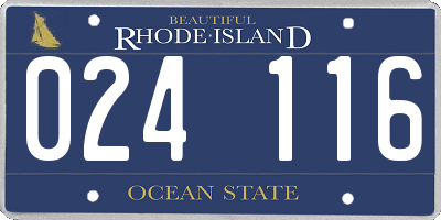 RI license plate 024116