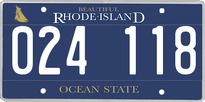 RI license plate 024118