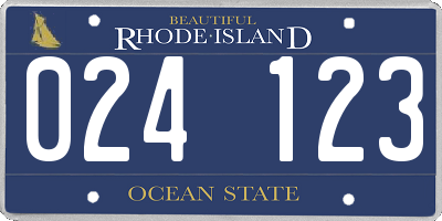 RI license plate 024123