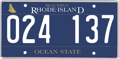 RI license plate 024137