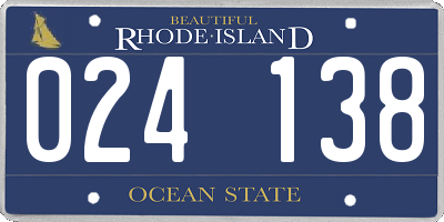 RI license plate 024138