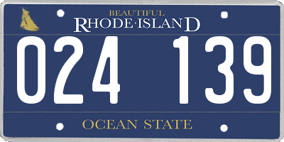 RI license plate 024139