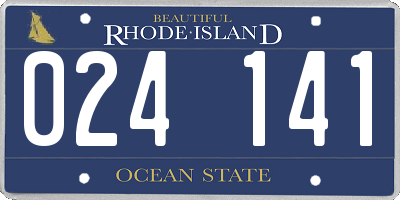 RI license plate 024141
