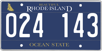 RI license plate 024143