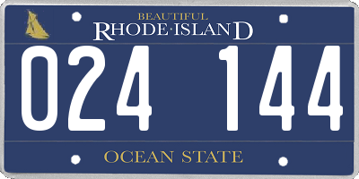 RI license plate 024144
