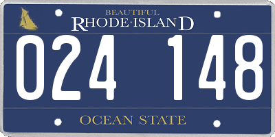 RI license plate 024148