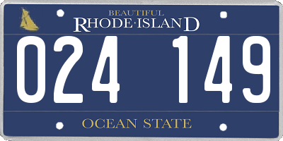 RI license plate 024149