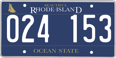 RI license plate 024153