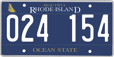 RI license plate 024154