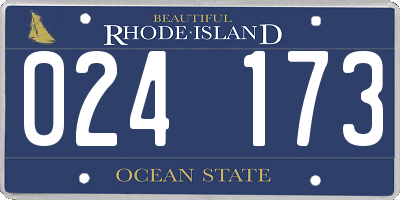 RI license plate 024173