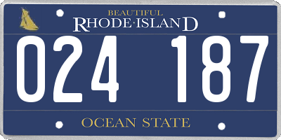RI license plate 024187