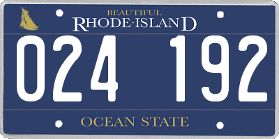 RI license plate 024192