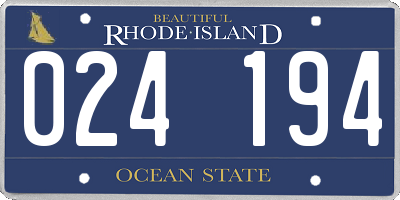 RI license plate 024194