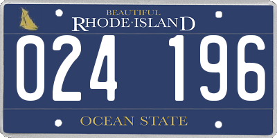 RI license plate 024196