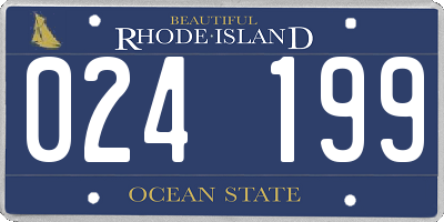 RI license plate 024199