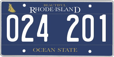 RI license plate 024201