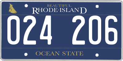 RI license plate 024206