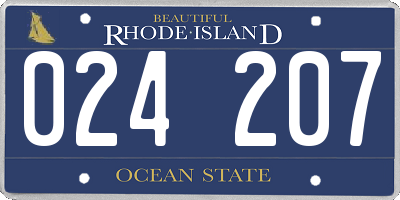RI license plate 024207