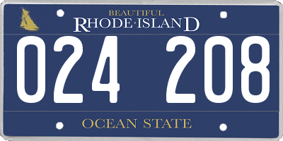 RI license plate 024208