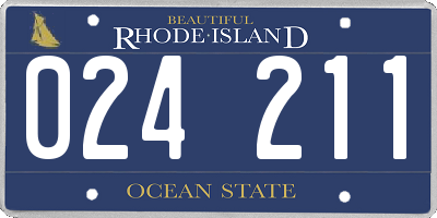 RI license plate 024211