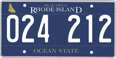 RI license plate 024212
