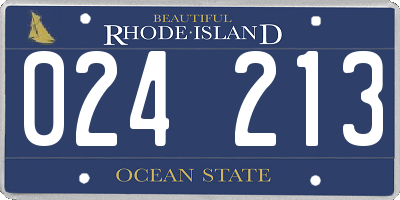 RI license plate 024213