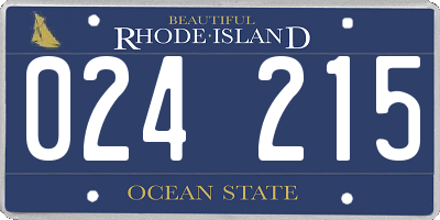 RI license plate 024215