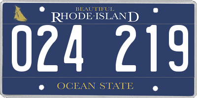 RI license plate 024219