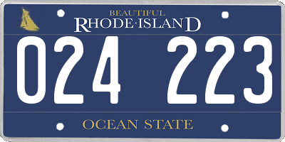 RI license plate 024223