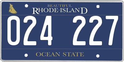 RI license plate 024227